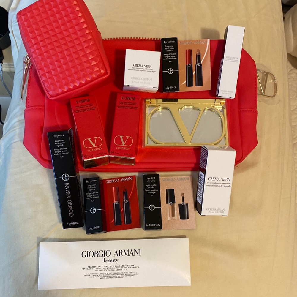 Valentino and Giorgio Armani make up set